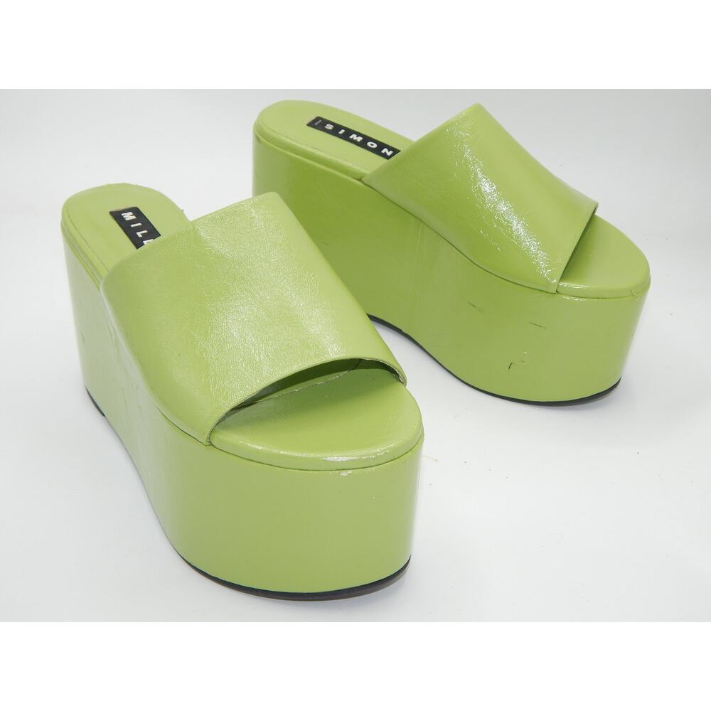 Simon Miller Kiwi Green Patent Leather Platform Sandals Size 38 Rt $598 - Picture 9 of 9